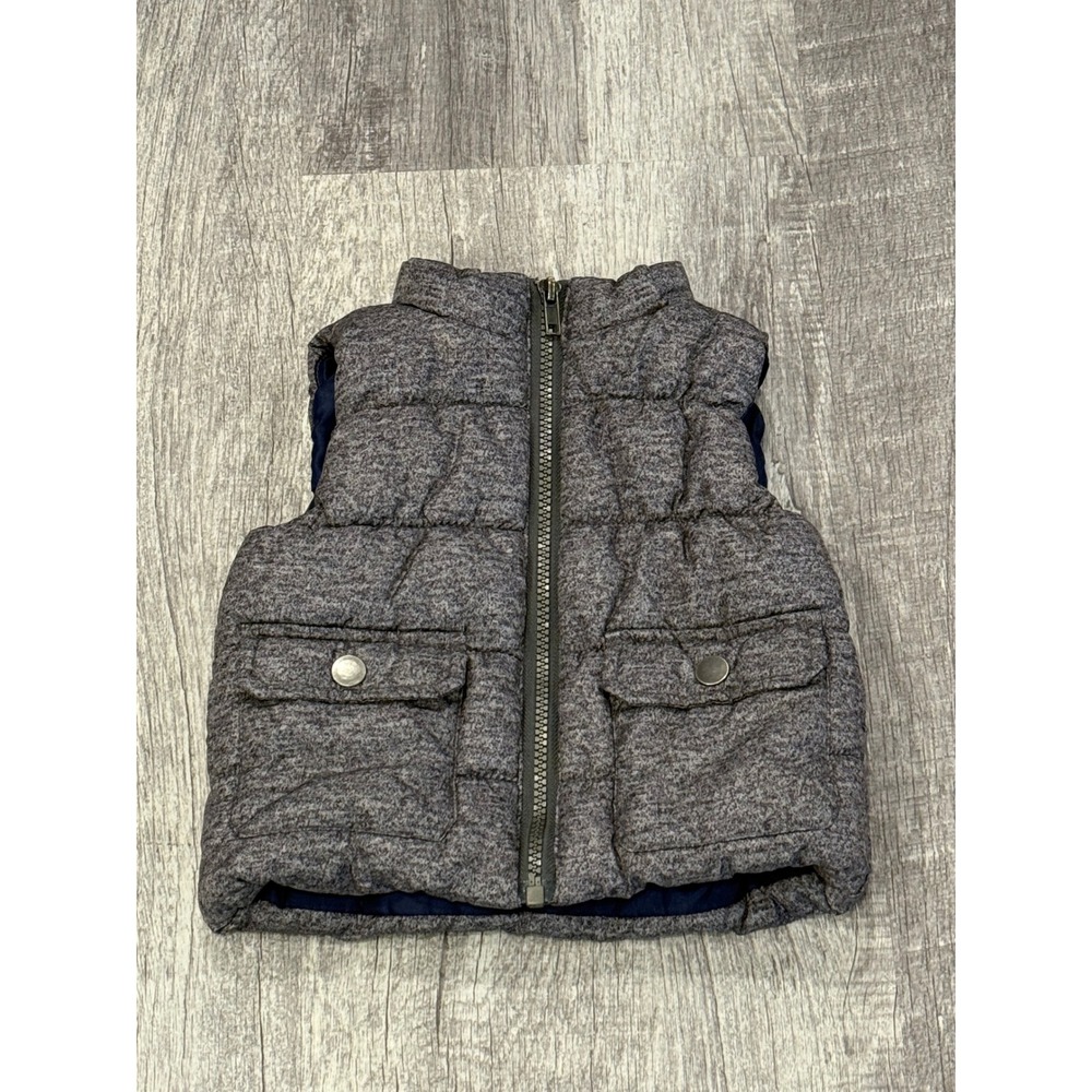 Rorie Whelan Kids Puffer‎ Vest Gray Navy Blue Outerwear Baby Toddler 12M